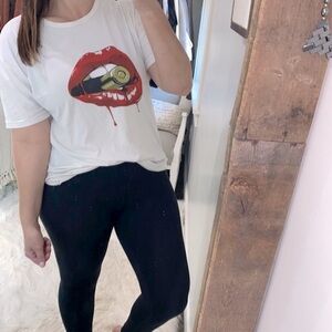 Medium/large T-shirt bullet in mouth graphic